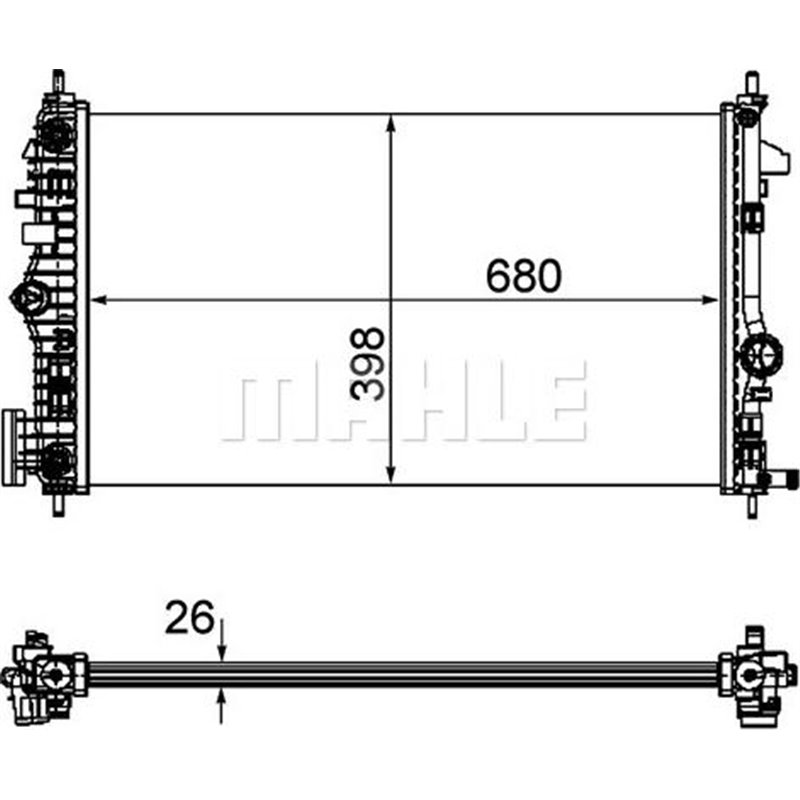 Radiator motor Automat CHEVROLET MALIBU. OPEL INSIGNIA A. INSIGNIA A COUNTRY. SAAB 9-5 1.6D-2.0D - MAHLE-CR1103000P