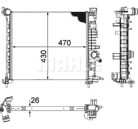 Radiator motor Manual OPEL MERIVA B 1.4-1.4LPG - MAHLE-CR1188000P