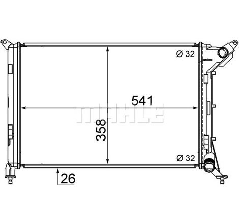 Radiator motor MINI R50. R53. R52 1.6 - MAHLE-CR1470000S