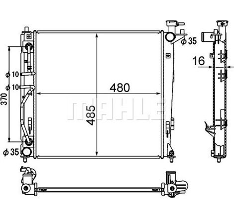 Radiator motor Automat HYUNDAI IX35. KIA SPORTAGE III 2.0D - MAHLE-CR1892000S