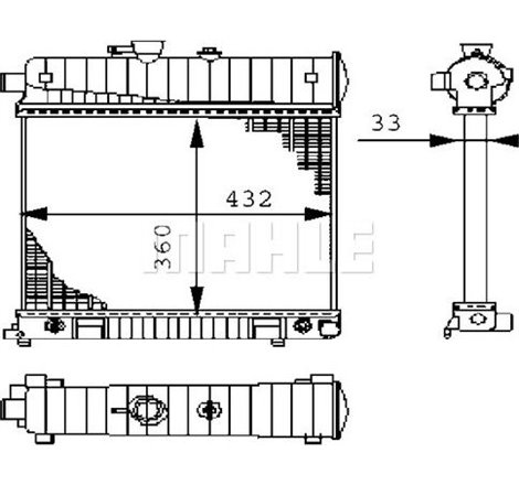 Radiator motor Automat-Manual MERCEDES C T-MODEL S202. C W202. CLK A208. CLK C208. E T-MODEL S210. E W210 1.8-2.3 - MAHLE-CR2207