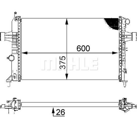 Radiator motor Manual OPEL ASTRA G. ASTRA G-KOMBI. ZAFIRA A 1.4-2.2 - MAHLE-CR227000S