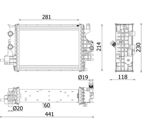 Radiator motor RENAULT CAPTUR II. CLIO V 1.5D 06.19- - MAHLE-CR2634000P