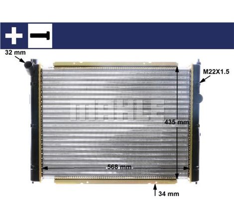 Radiator motor Automat-Manual VW TRANSPORTER T3 1.6D-2.1 - MAHLE-CR361000S