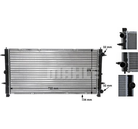 Radiator motor Automat-Manual VW TRANSPORTER T4 1.8-2.5D - MAHLE-CR398000S