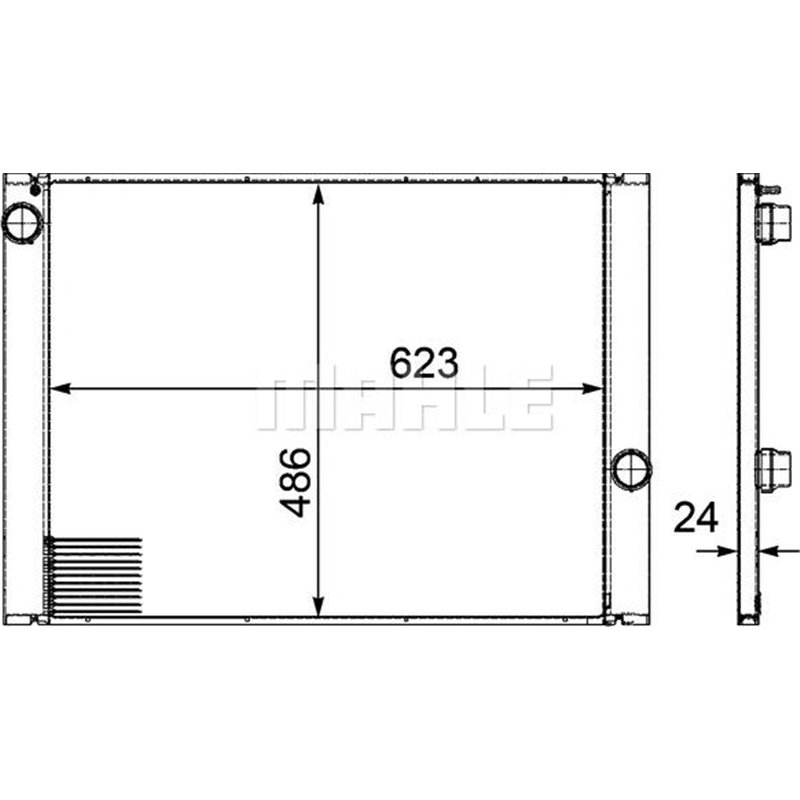 Radiator motor Manual BMW 5 E60. 5 E61. 6 E63. 6 E64 2.0-3.0 - MAHLE-CR581000P