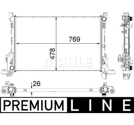 Radiator motor OPEL VIVARO B. RENAULT TRAFIC III 1.6D-2.0D - MAHLE-CR84000P