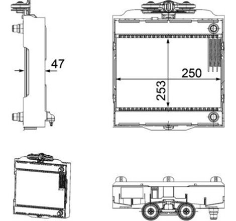 Radiator motor Stanga BMW 5 F10. 5 F11. 5 GRAN TURISMO F07. 6 F12. 6 F13. 6 GRAN COUPE F06. 7 F01. F02. F03. F04 3.0-4.4 - MAHLE