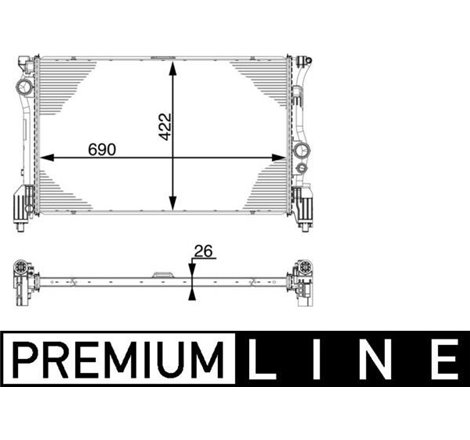 Radiator motor MERCEDES MARCO POLO CAMPER W447. V W447. VITO MIXTO DOUBLE CABIN. VITO TOURER W447. VITO W447 2.2D - MAHLE-CR9310