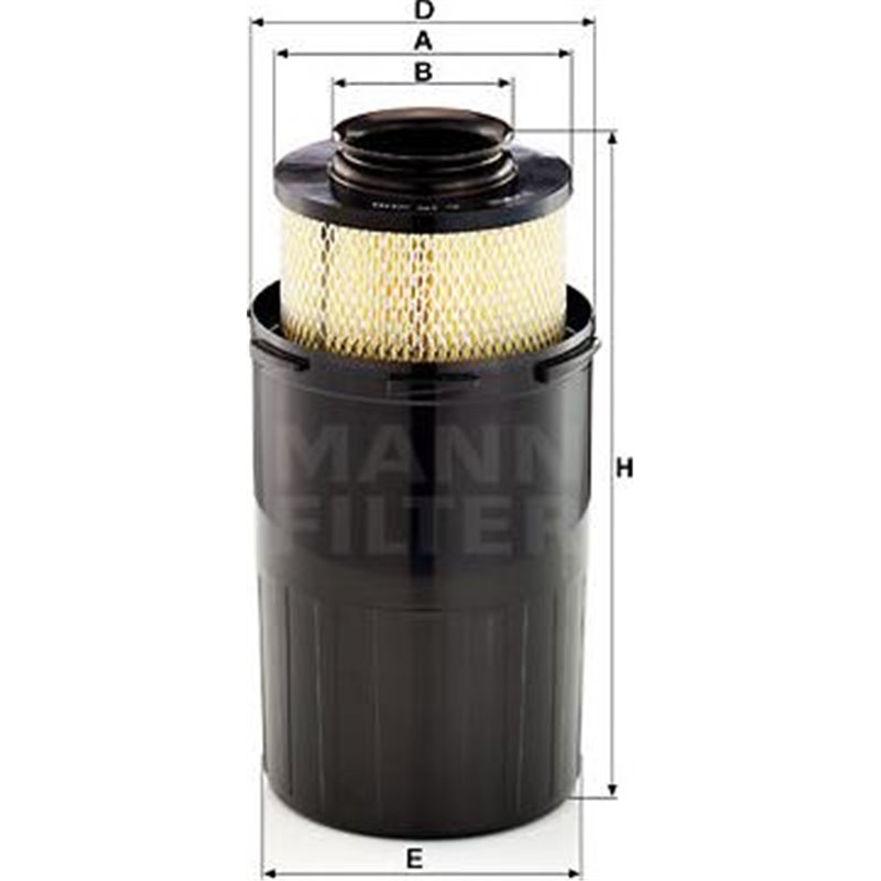 Filtru aer MERCEDES T1 601. T1 601. 611. T1 602. T1 B601. T1 B602. T1-TN. O 100 2.3D-2.8D-2.9D 10.88- - Mann-Filter-C15200
