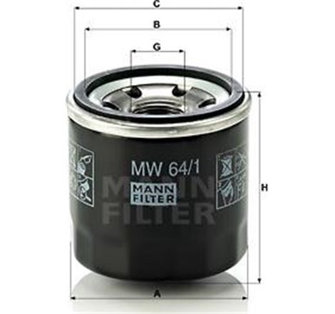 Filtru ulei - Mann-Filter-MW64-1 - Mann-Filter-MW64/1