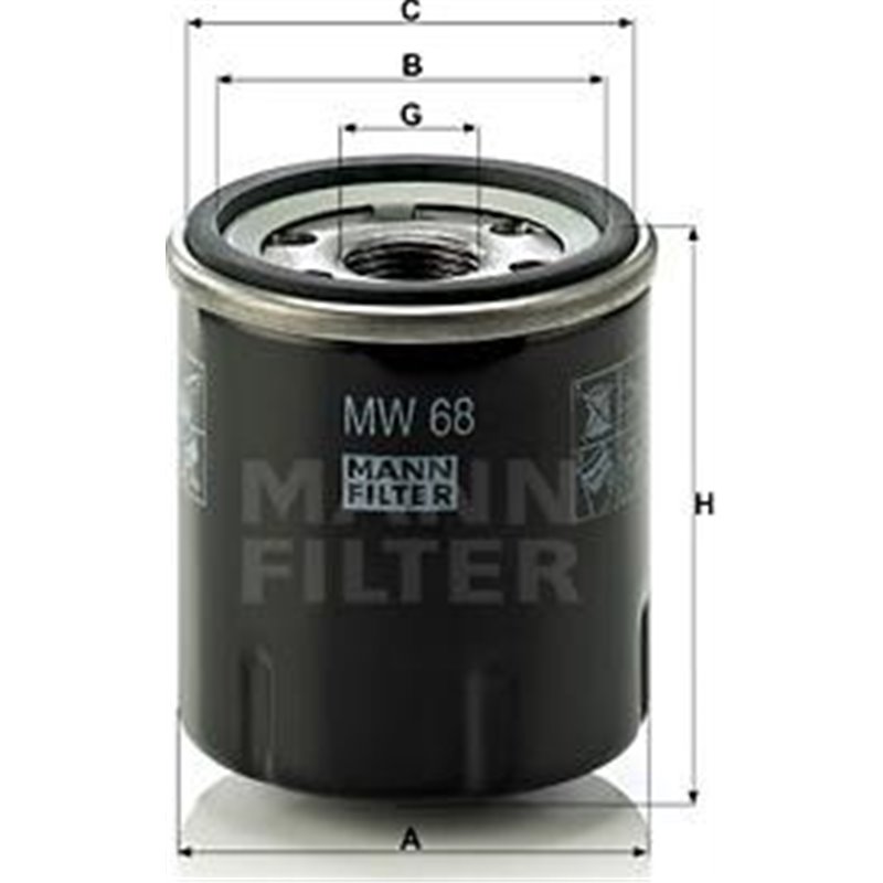 Filtru ulei - Mann-Filter-MW68 - Mann-Filter-MW68