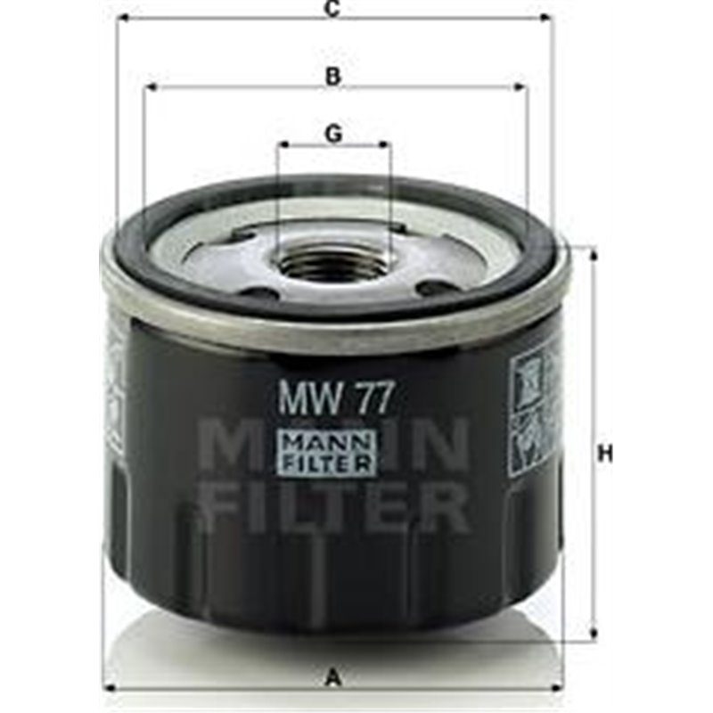 Filtru ulei - Mann-Filter-MW77 - Mann-Filter-MW77