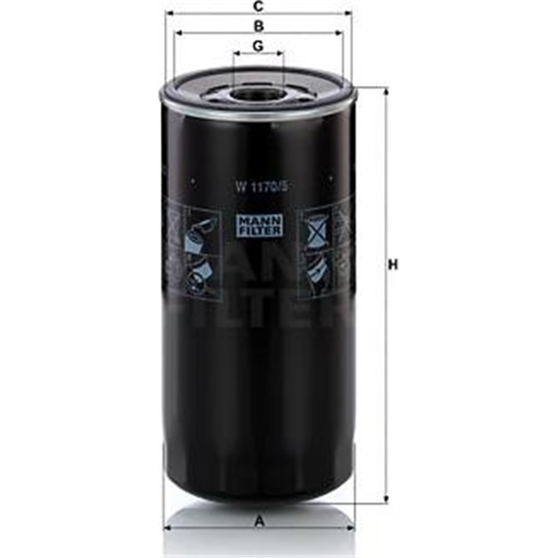 Filtru Ulei screwed JOHN DEERE 1050. 1050C. 950C. 950J. LIEBHERR A934 C. HS843HD. L524. L528. L538. L542. L550. L556. L566. L576