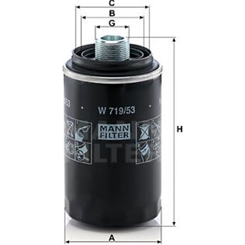 Filtru ulei VW CALIFORNIA T5 CAMPER. CALIFORNIA T6 CAMPER. MULTIVAN T5. MULTIVAN T6. TRANSPORTER T5. TRANSPORTER T6. TRANSPORTER