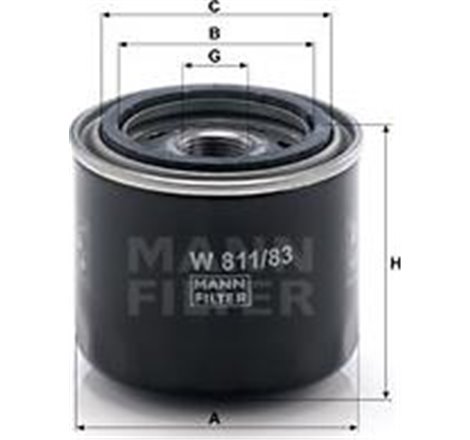 Filtru ulei NISSAN MICRA I. PONTIAC VIBE 1.0-2.4 12.82-09.10 - Mann-Filter-W811/83