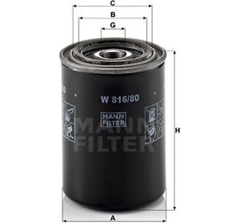 Filtru ulei DAIHATSU ROCKY. WILDCAT-ROCKY. MITSUBISHI COLT II. GALANT IV. GALANT V. L 300-DELICA II. LANCER III. PAJERO I. SPACE