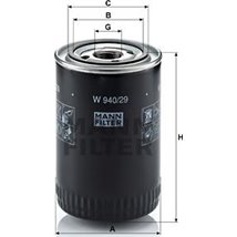 Filtru ulei PORSCHE 911. 911 SPEEDSTER. 911 TARGA 3.0-3.6 03.74-06.94 - Mann-Filter-W940/29