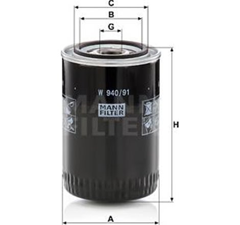 Filtru ulei - Mann-Filter-W 940/91