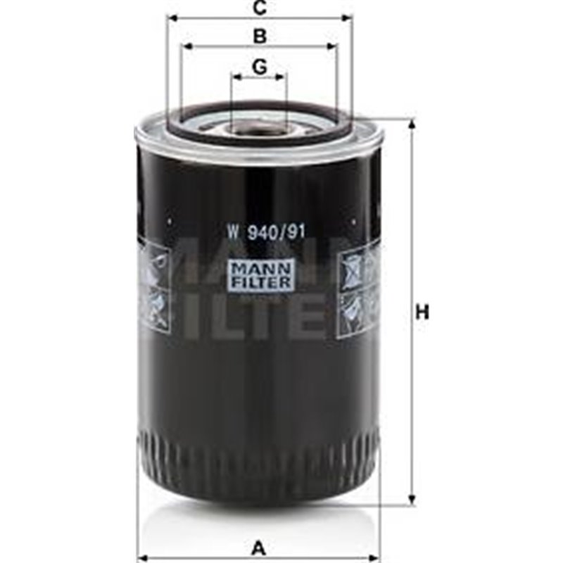 Filtru ulei - Mann-Filter-W 940/91