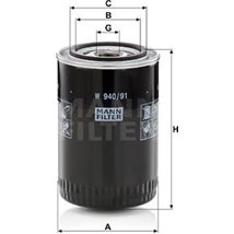 Filtru ulei - Mann-Filter-W 940/91