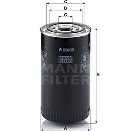 Filtru Ulei screwed DAF CF. CF 65. LF. LF 45. LF 55. SB. XB. XBC. SCANIA L. P II. AVIA D-LINE. BERKHOF AMBASSADOR. IRIZAR I3. I4