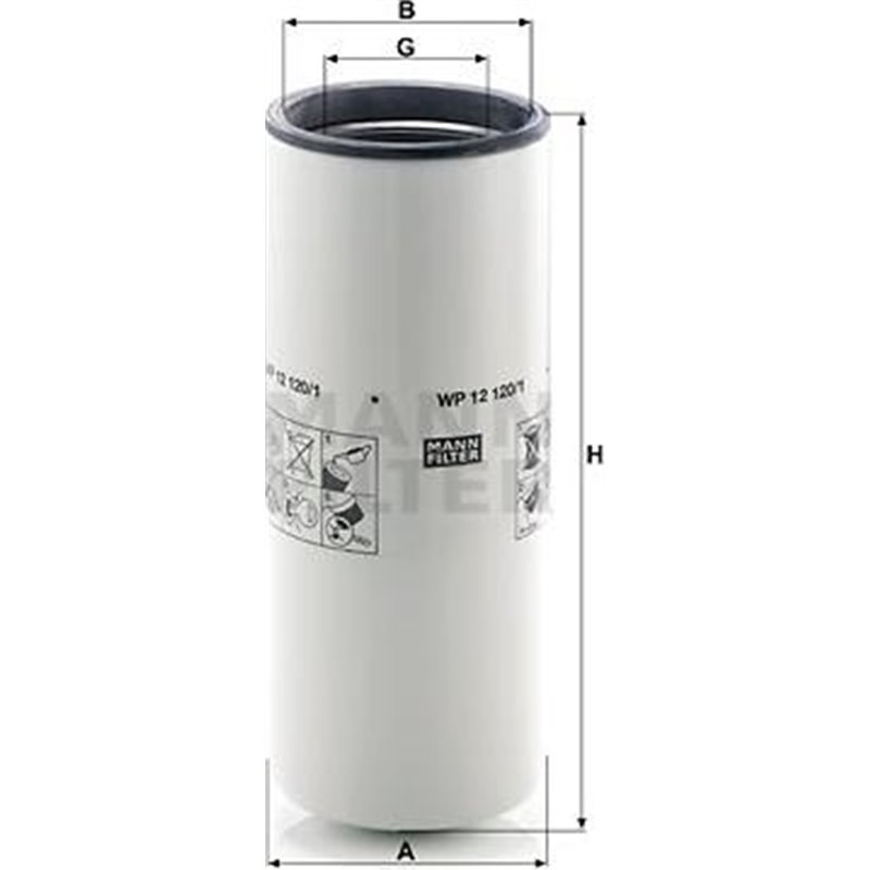 Filtru ulei - Mann-Filter-WP 12 120/1