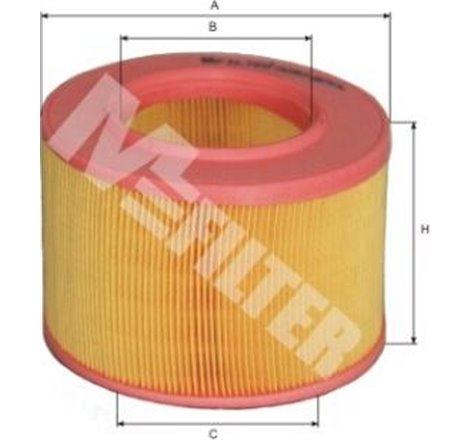 Filtru aer diametru interior 97 SAAB 900 I. VW TRANSPORTER T3 1.9-2.0-2.1 05.79-06.94 - Meyle-1121290012